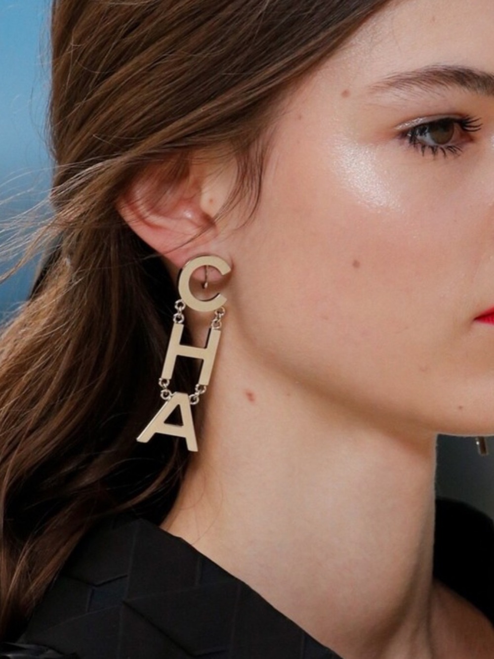 Chanel Drop Letter Earrings